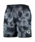 Фото #3 товара Men's Black Green Bay Packers Tie-Dye Shorts
