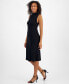 Women's Sleeveless Funnel-Neck Sheath Sweater Dress