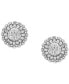 ფოტო #4 პროდუქტის Diamond Halo Cluster Stud Earrings (1/2 ct. t.w.) in 10k White Gold