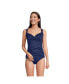 Фото #5 товара Women's D-Cup Tummy Control V-Neck Wrap Underwire Tankini Swimsuit Top