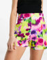 Morgan high waist tailored short in lime smudge print Fingerabdruck, US 2 - фото #6