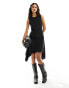 Фото #6 товара Weekday Jolie asymmetric mini dress with open back in black