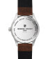 ფოტო #6 პროდუქტის Men's Swiss Classics Brown Leather Strap Watch 40mm
