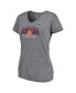 ფოტო #2 პროდუქტის Women's Heather Gray UConn Huskies 2024 NCAA Men's Basketball National Champions Specific V-Neck T-Shirt