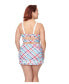 ფოტო #2 პროდუქტის Plus Size Ruched Sailor High Waisted Swim Skirt