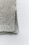 Plain metallic knit top