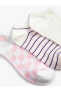 Фото #3 товара Damalı 3'lü Patik Çorap Seti Çok Renkli Pamuklu