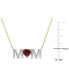 ფოტო #3 პროდუქტის Rhodolite Garnet (4/5 ct. t.w.) & Diamond (1/10 ct. t.w.) MOM 18" Pendant Necklace in 18k Gold-Plated Sterling Silver