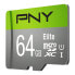 Фото #2 товара PNY Elite - 64 GB - MicroSDXC - Class 10 - Class 1 (U1) - Green - Grey