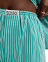 Фото #2 товара ASOS Weekend Collective boxer shorts with woven label in green stripe