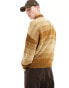 ASOS DESIGN oversized knitted jumper in brown ombre with notch neck