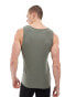 ASOS DESIGN muscle rib vest in khaki