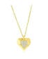 Фото #1 товара Sterling Silver Center Pave CZ Heart Necklace