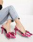 RAID Exclusive Martini pointed heeled shoe with bow in metallic pink