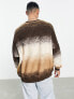 ASOS DESIGN super oversized sweatshirt in brushed brown ombre