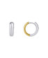 ფოტო #2 პროდუქტის Two Tone Hinged Hoop Earring