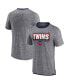 ფოტო #3 პროდუქტის Men's Heathered Gray Minnesota Twins Iconic Team Element Speckled Ringer T-shirt