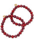 ფოტო #1 პროდუქტის 2-Pc. Set Logo Charm Beaded Stretch Bracelets, Created for Macy's