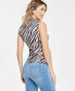 Фото #2 товара Women's Printed Draped-Front Sleeveless Top, Created for Macy's