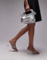 Topshop Gina grab bag with knotted handle in silver