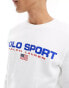 Фото #4 товара Polo Ralph Lauren Sport Capsule logo front sweatshirt in white