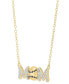 ფოტო #3 პროდუქტის Diamond Baseball Mom Pendant Necklace (1/10 ct. t.w.) in Sterling Silver or 14k Gold-Plated Sterling Silver, 16" + 2" extender