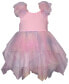 Фото #1 товара Baby Girls Rib Knit To Rainbow Mesh Hanky Hem Dress