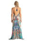 ფოტო #3 პროდუქტის Women's Maxi Tropical Print Halterneck Dress