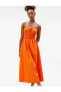 Фото #2 товара Midi Elbise Ince Askılı Pencere Detaylı Beli Gipeli Fiyonk Detaylı