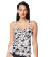 Фото #1 товара Bleu Rod Beattie Womens Draped Bandini in Urban Oasis Print, Size 8 Black