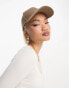 ASOS DESIGN linen mix cap in dark putty