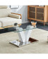 Crystal Clear Modern Coffee Table with Stainless Steel Base