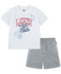 Фото #1 товара Toddler Boys Multi Hit Tee and Cargo Shorts Set