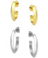 ფოტო #4 პროდუქტის 2-Pc. Set Knife Edge Small Hoop Earrings in Sterling Silver & 18k Gold-Plated Sterling Silver