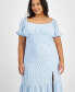 Фото #4 товара Women's Printed Puff-Sleeve Midi Dress, XXS-4X