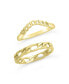 ფოტო #1 პროდუქტის Women's Figaro and Curb Chain Link Ring Set, Pack of 2