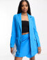 Only Tall oversized blazer co-ord in bright blue Синий, EU 38 - EU38 - фото #2