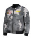 ფოტო #3 პროდუქტის Men's and Women's Gray Distressed Kansas City Chiefs Camo Full-Zip Bomber Jacket