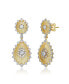 ფოტო #1 პროდუქტის White Gold and 14K Gold Plated Cubic Zirconia Drop Earrings