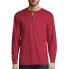 Фото #1 товара Hanes T-Shirt Men's Red Small 100% cotton Beefy Heavyweight Long Sleeve Solid