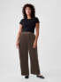 High Rise Corduroy Tapered Ankle Trousers