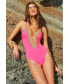 Фото #3 товара Women's Fiesta Plunge Crochet One-Piece Swimsuit