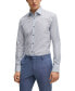Фото #1 товара Men's Geometric-Printed Stretch-Cotton Slim-Fit Dress Shirt