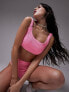 Фото #1 товара Topshop mix and match crinkle tank bikini top in pink