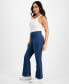 Фото #6 товара Petite Seamed High-Rise Flare-Leg Denim Jeans, Created for Macy's