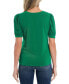 ფოტო #7 პროდუქტის Women's Short Puff Sleeve Mixed Media Knit Top