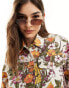 Wrangler heritage floral print denim jacket in multi co-ord