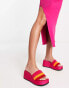 ASOS DESIGN Thorpe chunky flatform mules in bright mix