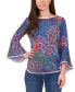 ფოტო #4 პროდუქტის Petite Contrast-Trim Bell-Sleeve Top