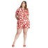 ფოტო #1 პროდუქტის Plus Size High Waisted Print Short